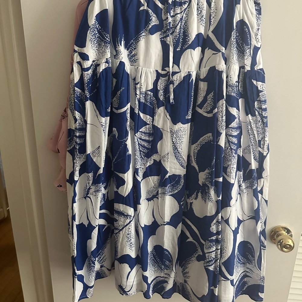 Wonderly Blue and White A-Line Skirt